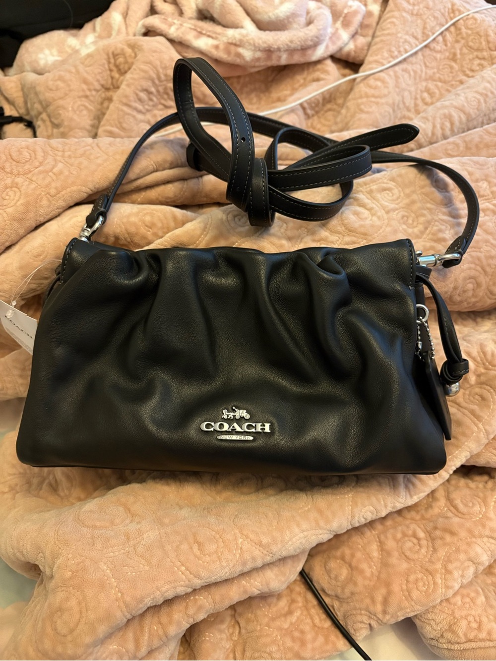 COACH Faye Black Leather Crossbody Bag